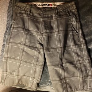 Quiksilver grey plaid shorts